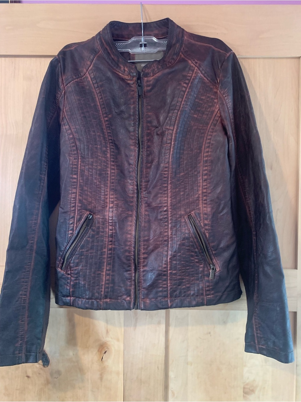 Women’s Maurice’s Distressed Vegan Leather Moto-Style Jacket